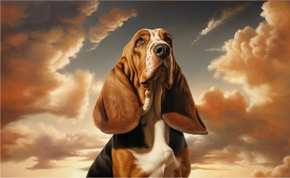 Basset Hound feeding